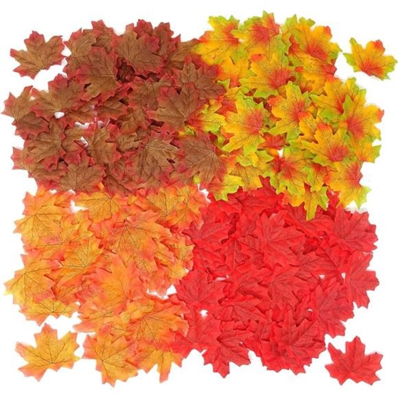 200PCS 8cm/3.1inch Assorted Color Artificial Maple Leaves Fall Leaves Weddings - Picture 3 of 7